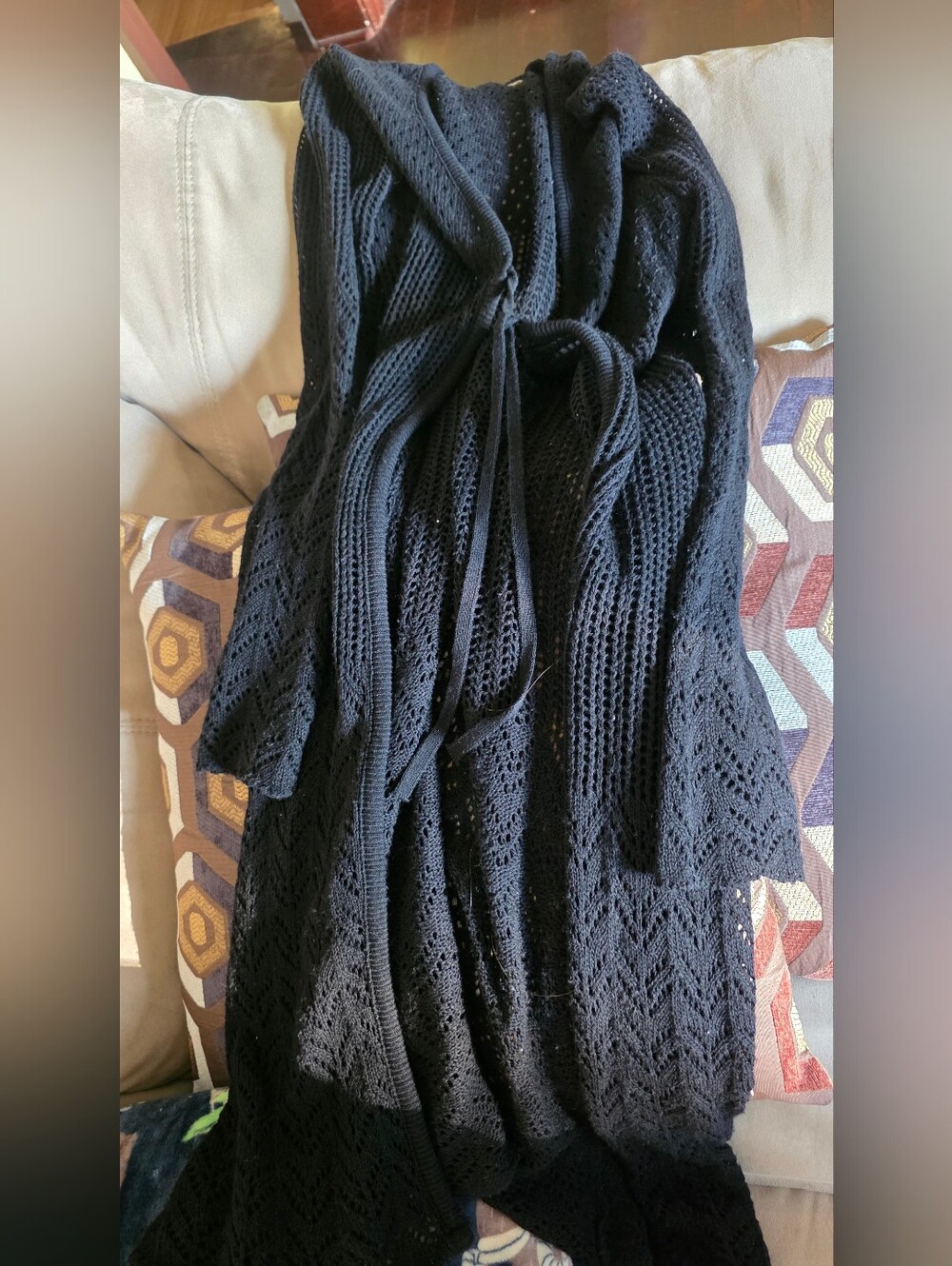Knit Tie Front Cardigan Le Chateau Sz S